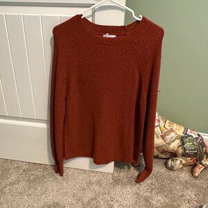Orange knit sweater- size M